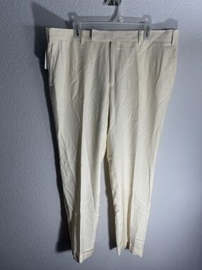 Polo Ralph Lauren Stretch Straight Fit Dress Pants Cream Mens Size 42 x 29 New